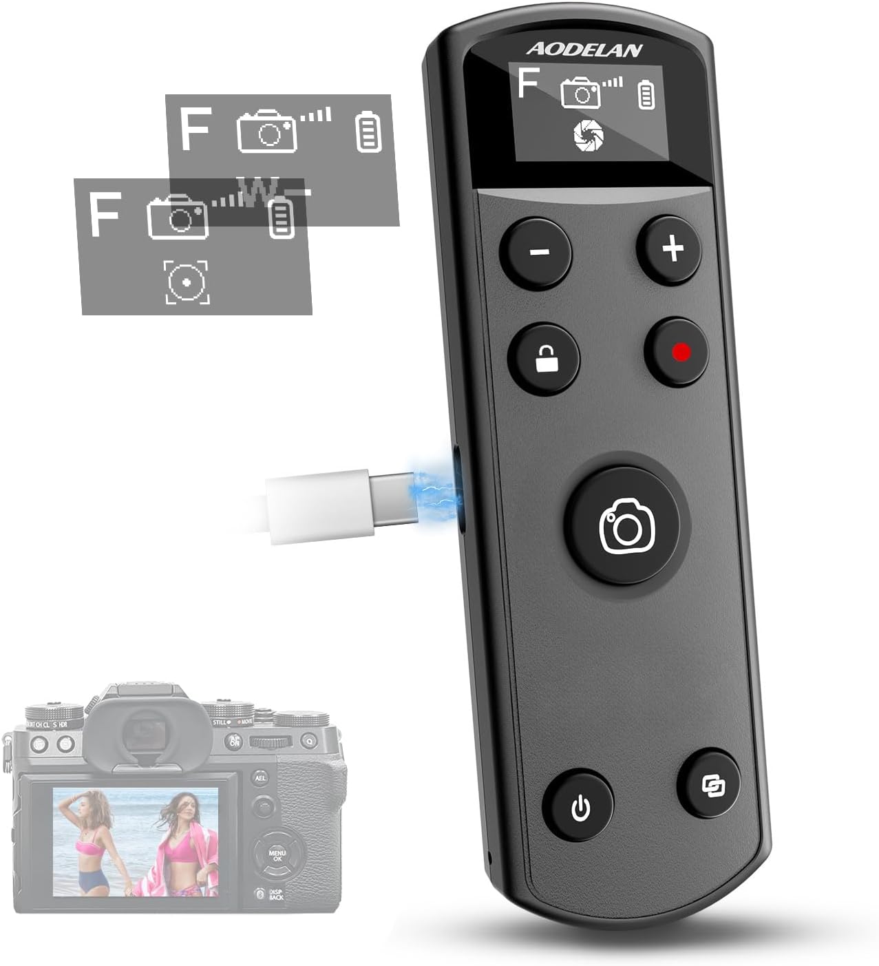 Fujifilm Camera X-T5 - Czarny ładowalny pilot USB-C z ekranem